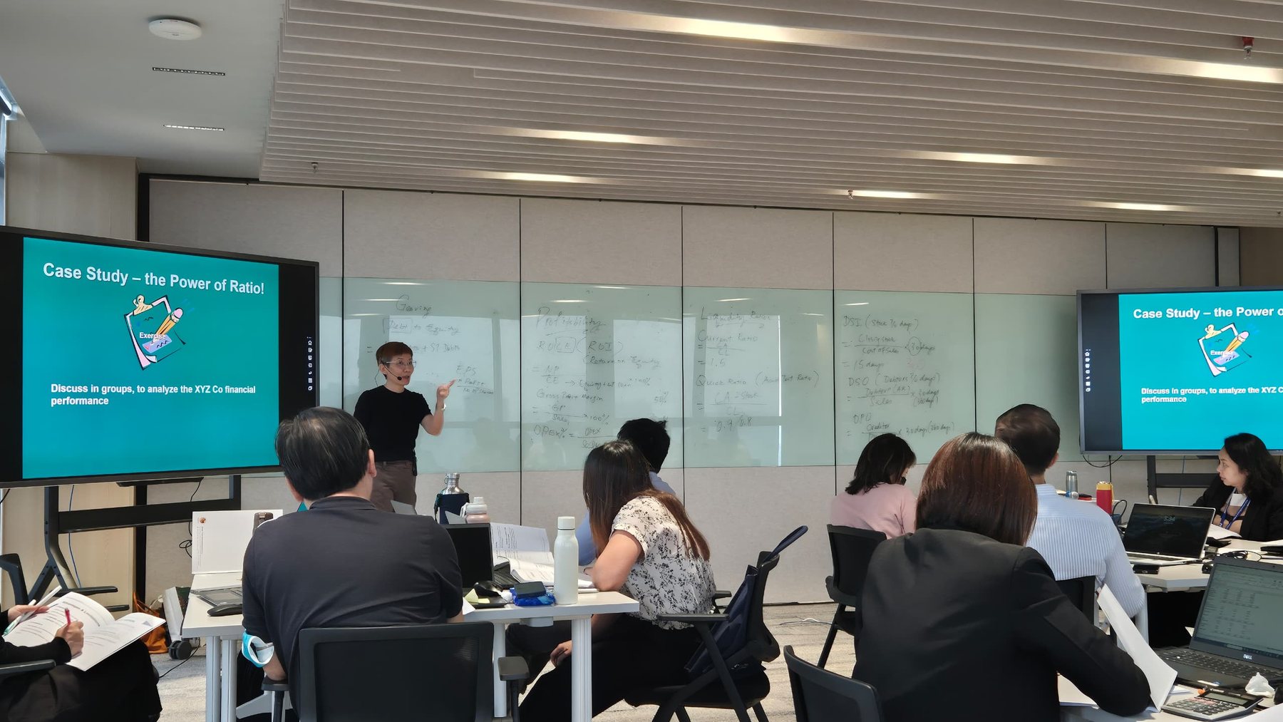 Joanne Kok leading an in-house finance workshop